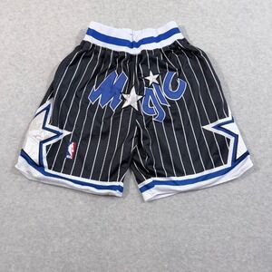 Just Don Retro Orlando Magic Shorts Mens S Black Good 1992-93 Pinstripe NBA Mesh